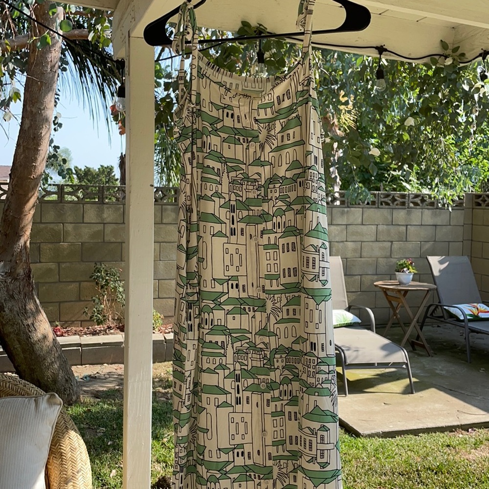 Maxi dress with adjustable tie straps